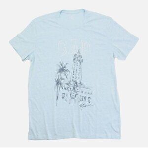 Gap Vintage Miami Bird Moroccan Blue T-Shirt Tee Men's Size L Unisex New
